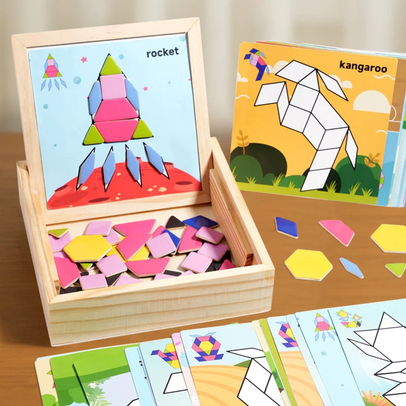 BrainShape™ Tangram Box 🧩✨ — Learn, Match & Create Fun