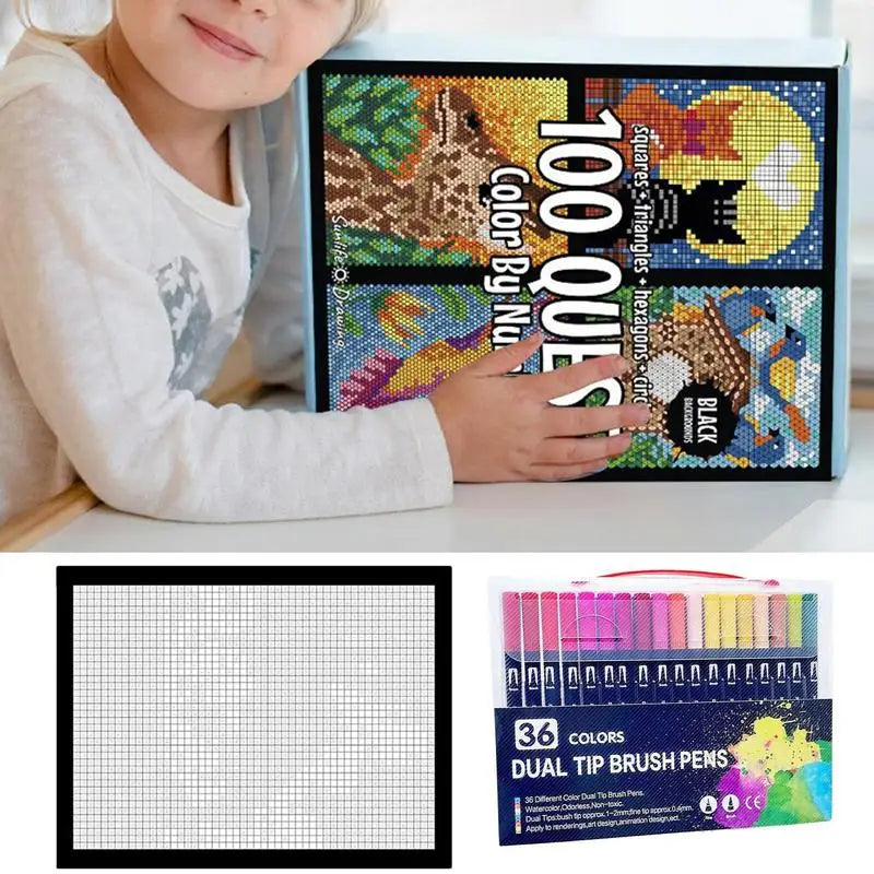 100 Stress-Relief Coloring Pages – Color by Numbers for Adults & Kids!