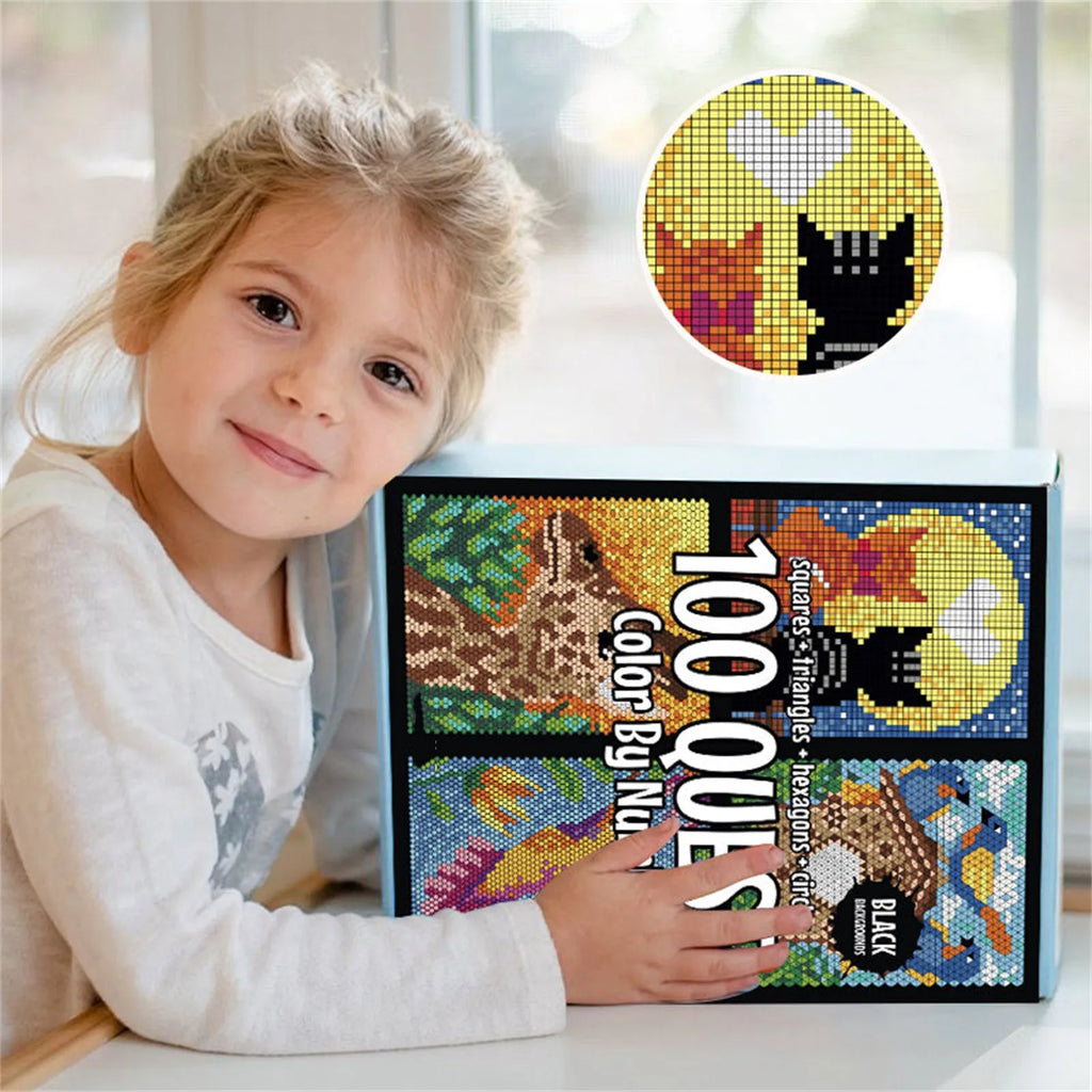 100 Stress-Relief Coloring Pages – Color by Numbers for Adults & Kids!