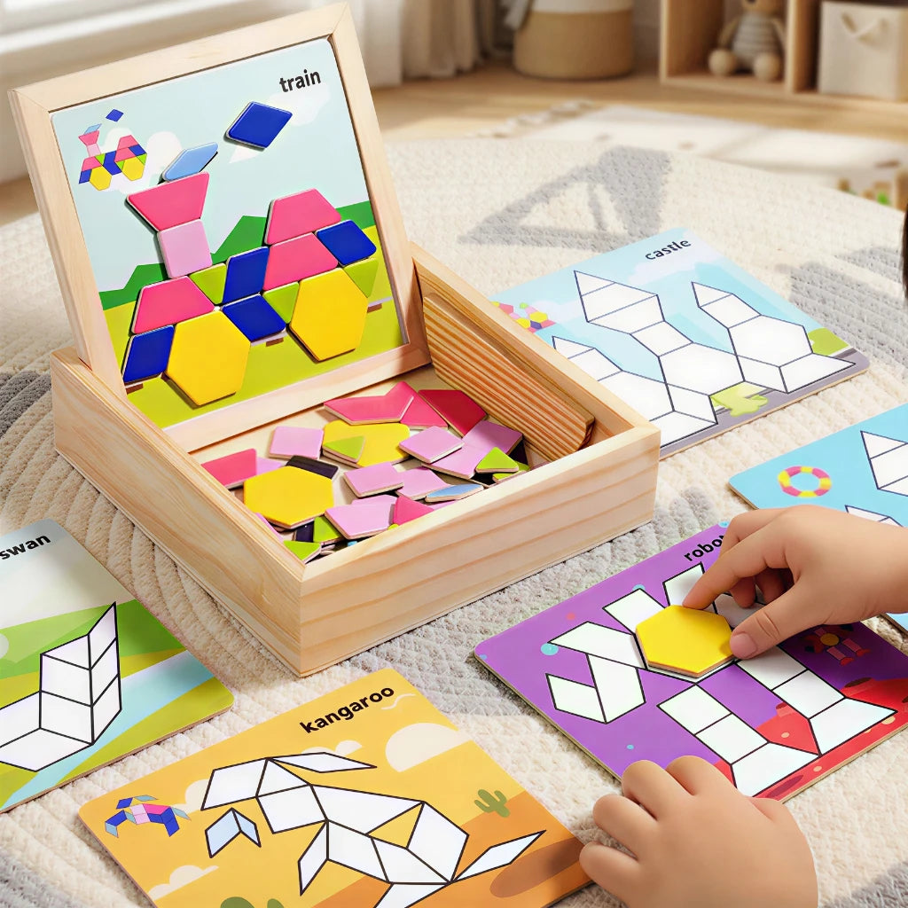 BrainShape™ Tangram Box 🧩✨ — Learn, Match & Create Fun