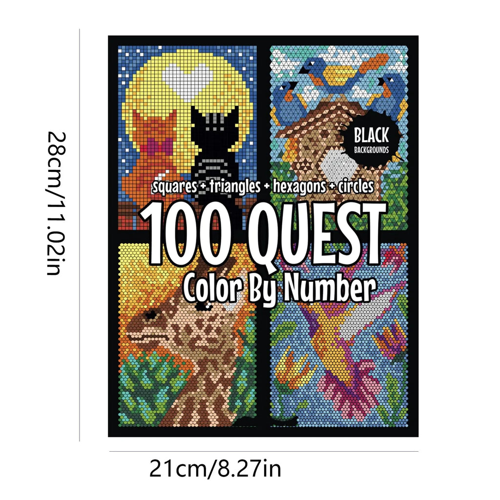 100 Stress-Relief Coloring Pages – Color by Numbers for Adults & Kids!