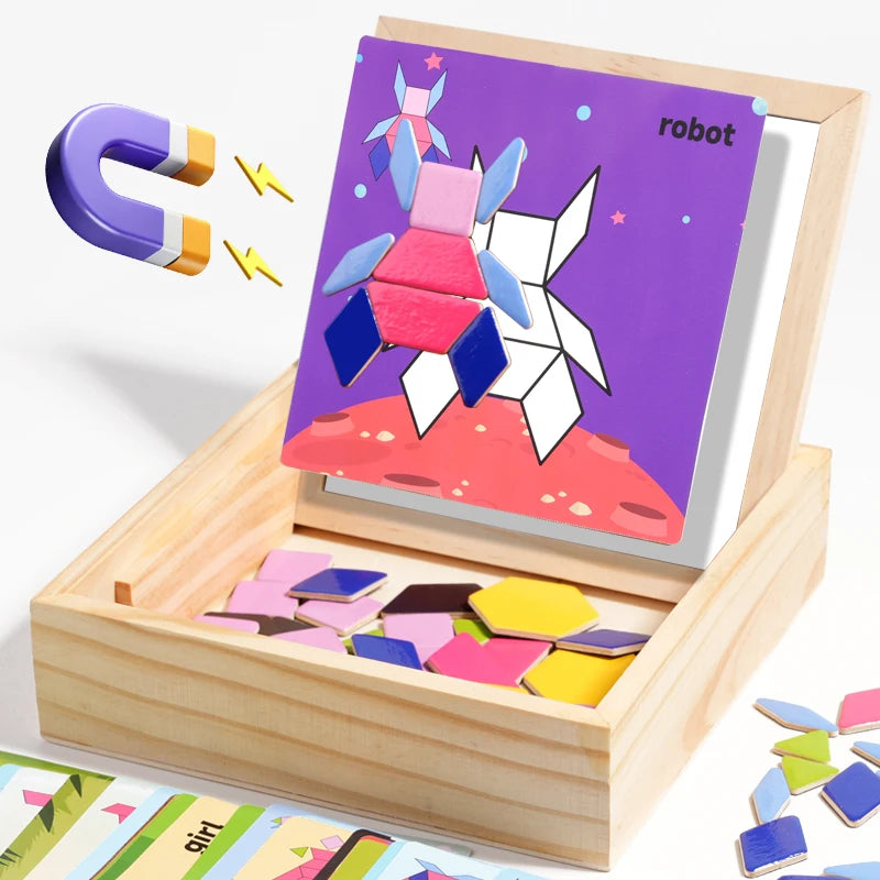 BrainShape™ Tangram Box 🧩✨ — Learn, Match & Create Fun